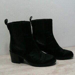 UGG Camden Exotic Cow Hair Chelsea-style Ankle Boot Block Heel Size 9